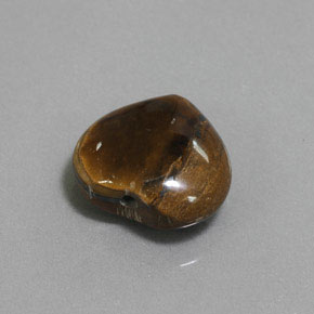 Tiger's eye naturale marrone da 9,47 ct, a forma di cuore, opaco