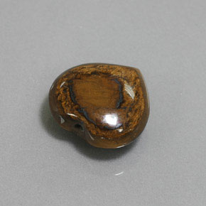 Tiger's eye naturale marrone da 8,46 ct, a forma di cuore, opaco