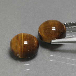 Tiger's eye naturale marrone da  ct, taglio rotondo, opaco