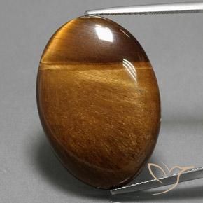 33.65ct Naturale Marrone caldo Occhio di tigre, Ovale, Opaco
