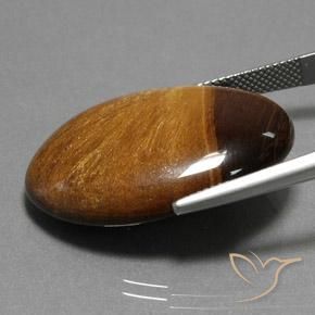 Occhio di tigre Marrone caldo naturale da 33.65 ct, Ovale, Opaco