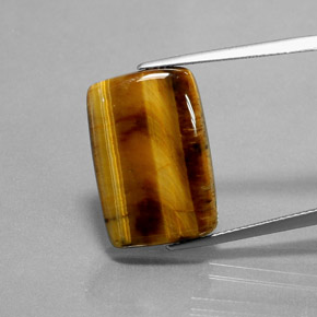 Occhio di tigre Oro Marrone naturale da 13.18 ct, Taglio a baguette, Opaco