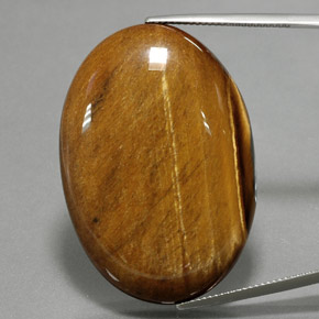 Tiger's eye naturale marrone da 68,47 ct, taglio ovale, opaco