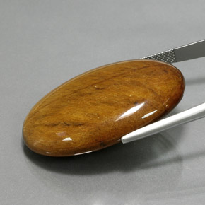 Tiger's eye naturale marrone da 68,47 ct, taglio ovale, opaco