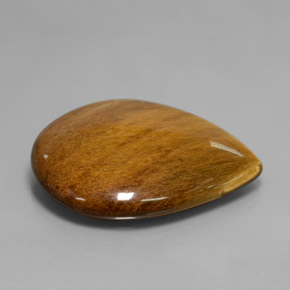 Tiger's eye naturale marrone da 30,37 ct, taglio a pera, opaco