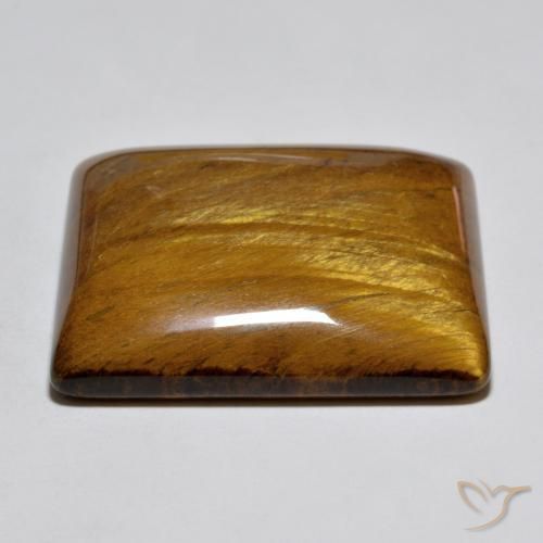 Occhio di tigre Marrone rossastro naturale da 60.32 ct, Taglio a baguette, Opaco