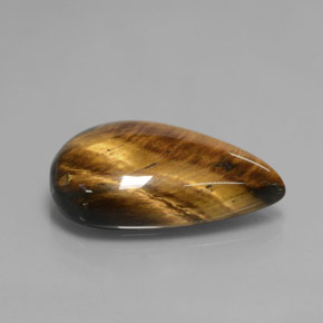 Tiger's eye naturale marrone da 12,18 ct, taglio a pera, opaco