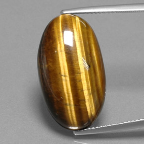 Tiger's eye naturale marrone da 19,73 ct, taglio ovale, opaco