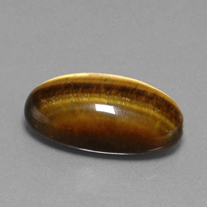 Tiger's eye naturale marrone da 19,73 ct, taglio ovale, opaco