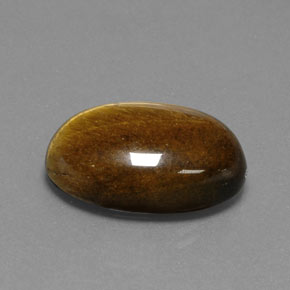 Tiger's eye naturale marrone da 18,74 ct, taglio ovale, opaco