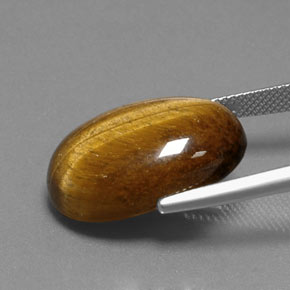 Tiger's eye naturale marrone da 18,74 ct, taglio ovale, opaco