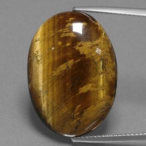 Occhio di tigre Marrone dorato naturale da 24.97 ct, Taglio ovale, Opaco