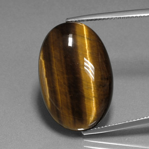 Tiger's eye naturale marrone da 20,40 ct, taglio ovale, opaco