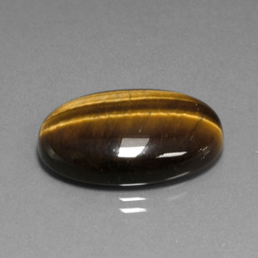 Tiger's eye naturale marrone da 20,40 ct, taglio ovale, opaco