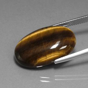 Tiger's eye naturale marrone da 20,40 ct, taglio ovale, opaco