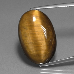 Tiger's eye naturale marrone da 20,98 ct, taglio ovale, opaco