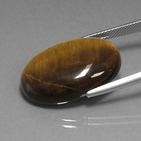 Tiger's eye naturale marrone da 20,98 ct, taglio ovale, opaco
