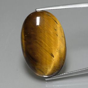 Tiger's eye naturale marrone da 19,59 ct, taglio ovale, opaco