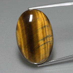 Occhio di tigre Marrone dorato naturale da 20.01 ct, Taglio ovale, Opaco
