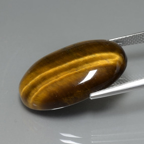 Occhio di tigre Marrone dorato naturale da 20.01 ct, Taglio ovale, Opaco