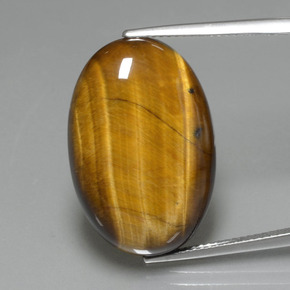 Tiger's eye naturale marrone da 20,74 ct, taglio ovale, opaco