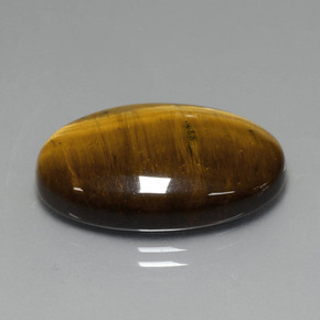 Tiger's eye naturale marrone da 19,40 ct, taglio ovale, opaco