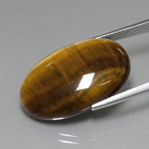 Tiger's eye naturale marrone da 19,40 ct, taglio ovale, opaco