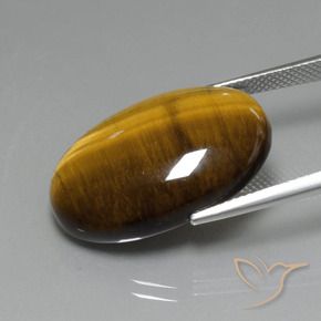 Occhio di tigre Marrone dorato naturale da 19.63 ct, Ovale, Opaco