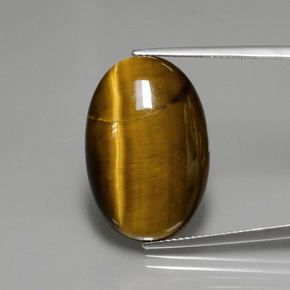 Occhio di tigre Marrone caldo naturale da 18.94 ct, Taglio ovale, Opaco