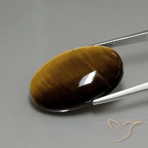 Occhio di tigre Marrone medio naturale da 19.68 ct, Ovale, Opaco