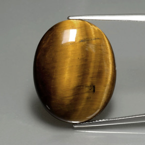 Tiger's eye naturale marrone da 22,43 ct, taglio ovale, opaco