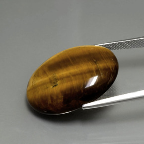 Tiger's eye naturale marrone da 22,43 ct, taglio ovale, opaco