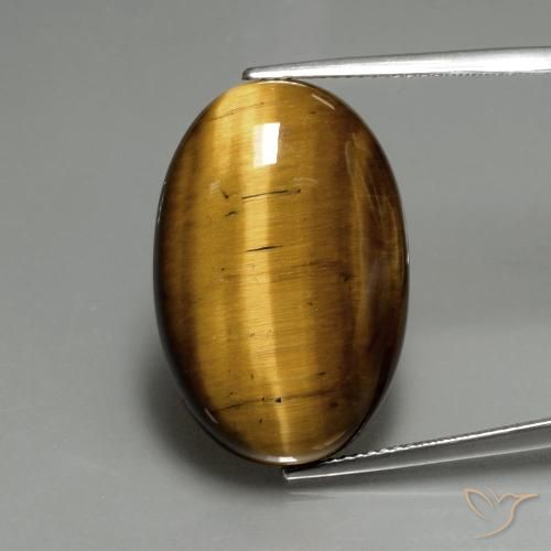 Occhio di tigre Marrone dorato naturale da 20.36 ct, Ovale, Opaco
