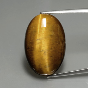 Tiger's eye naturale marrone da 20,21 ct, taglio ovale, opaco