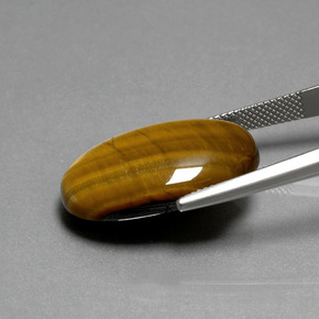 Tiger's eye naturale marrone da 19,87 ct, taglio ovale, opaco