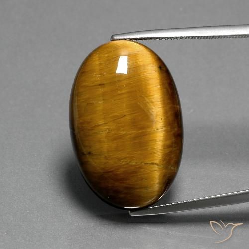 20.82ct Naturale Marrone caldo Occhio di tigre, Ovale, Opaco