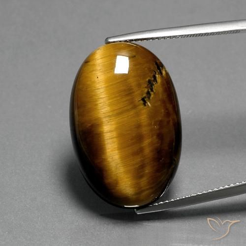 20.77ct Naturale Marrone caldo Occhio di tigre, Ovale, Opaco