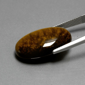 Occhio di tigre Oro Marrone naturale da 20.16 ct, Taglio ovale, Opaco