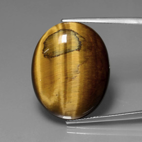 Tiger's eye naturale marrone da 22,74 ct, taglio ovale, opaco