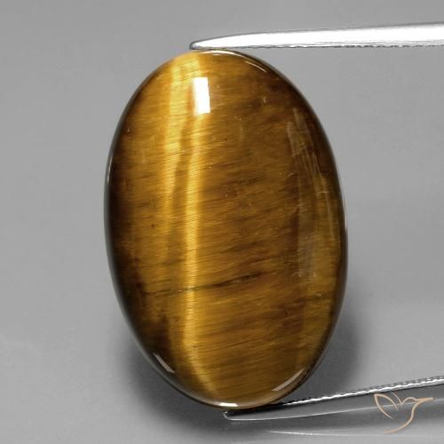 20.28ct Naturale Marrone caldo Occhio di tigre, Ovale, Opaco