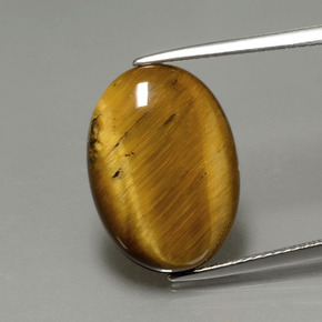 Tiger's eye naturale marrone da 7,51 ct, taglio ovale, opaco