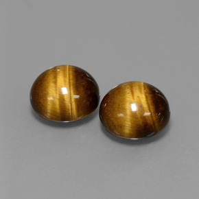 Tiger's eye naturale marrone da  ct, taglio rotondo, opaco