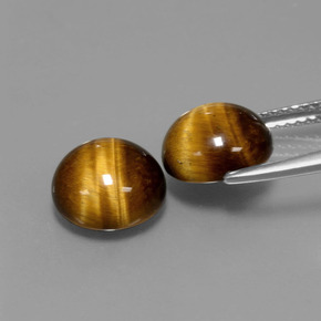 Tiger's eye naturale marrone da  ct, taglio rotondo, opaco