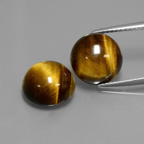 Tiger's eye naturale marrone da  ct, taglio rotondo, opaco