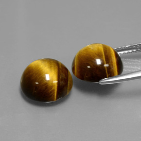 Tiger's eye naturale marrone da  ct, taglio rotondo, opaco