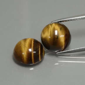 Tiger's eye naturale marrone da  ct, taglio rotondo, opaco