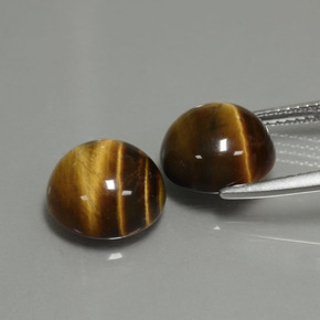 Tiger's eye naturale marrone da  ct, taglio rotondo, opaco