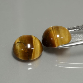 Tiger's eye naturale marrone da  ct, taglio rotondo, opaco