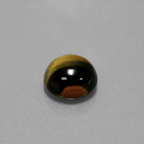 Occhio di tigre Oro Marrone naturale da 3.81 ct, Taglio rotondo, Opaco