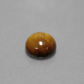 Occhio di tigre Oro Marrone naturale da 3.46 ct, Taglio rotondo, Opaco